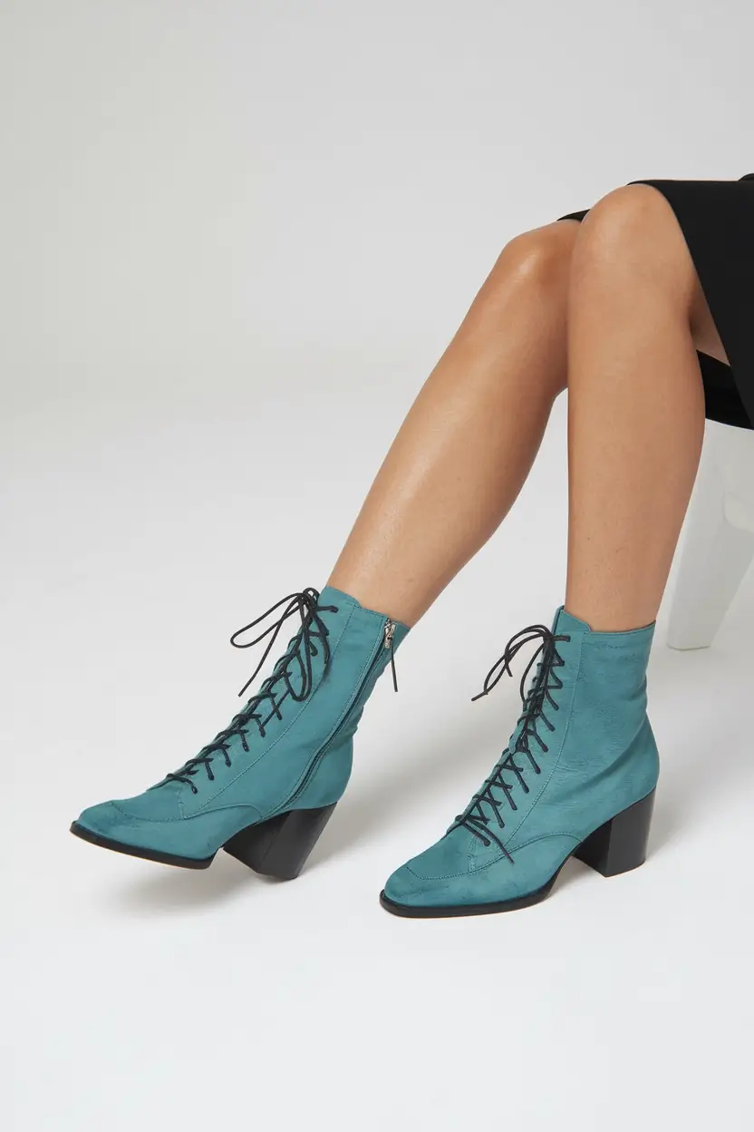 fall outfits with boots - trendy ideas 2025 Vintage Lace-Up Charm