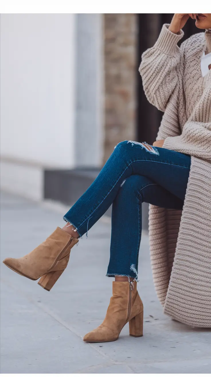 fall outfits with boots - trendy ideas 2025 Cozy Neutrals and Sandy Suede