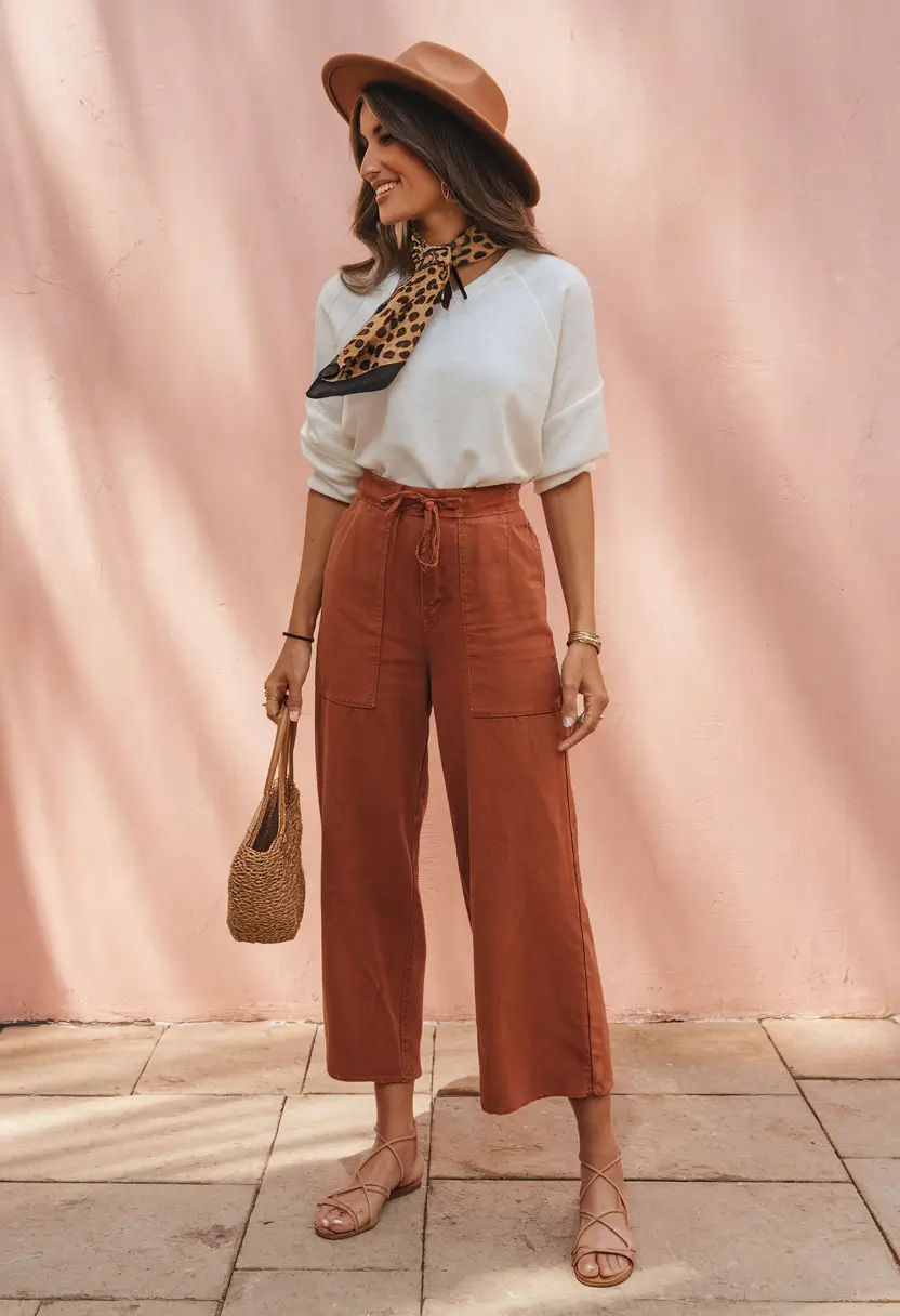 fall transition outfits ideas 2025 Sunset Spice & Leopard Whispers