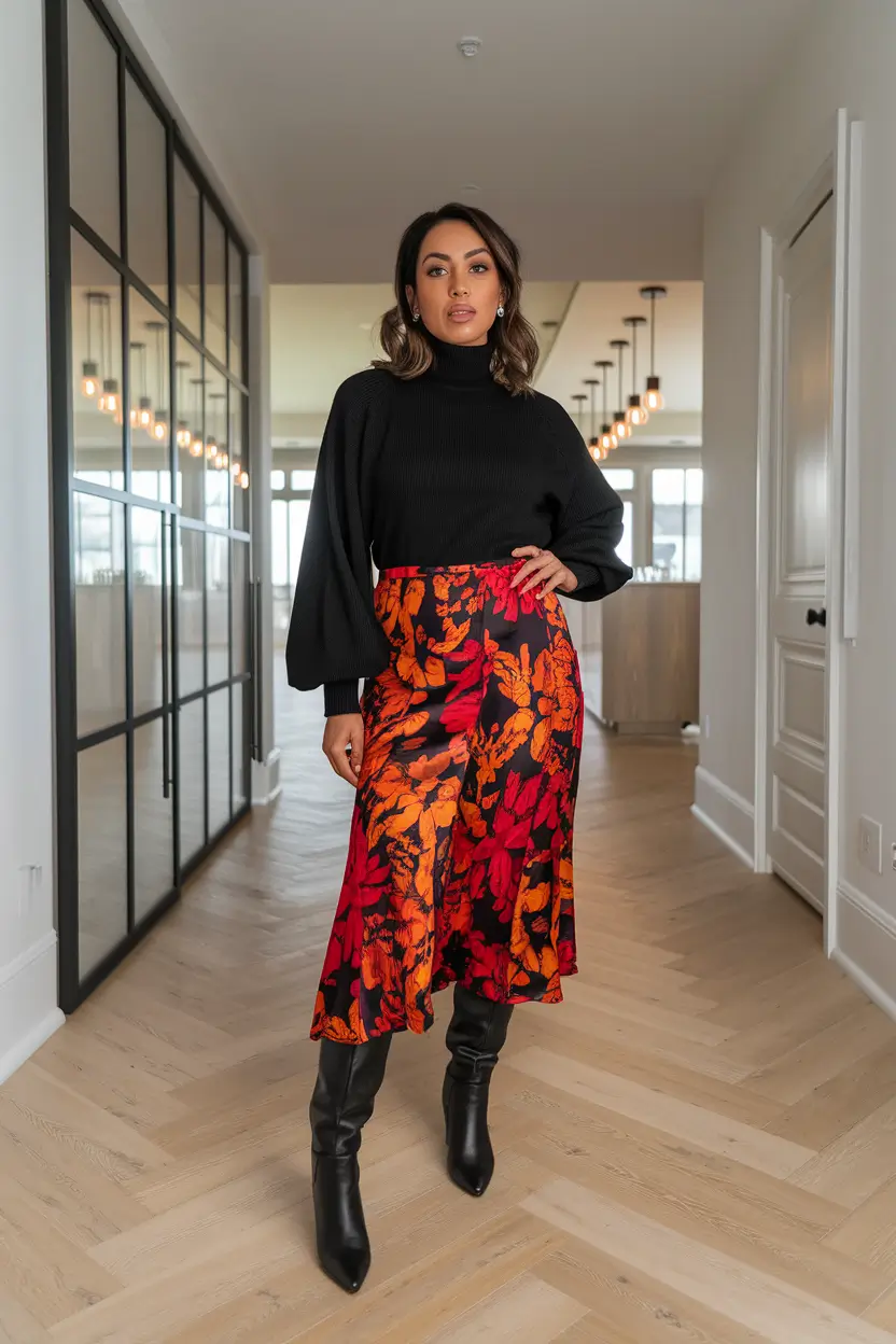 fall transition outfits ideas 2025 Midnight Bloom & Boardroom Swagger