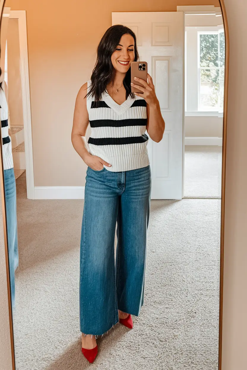 fall transition outfits ideas 2025 Varsity Cool & Red-Hot Confidence