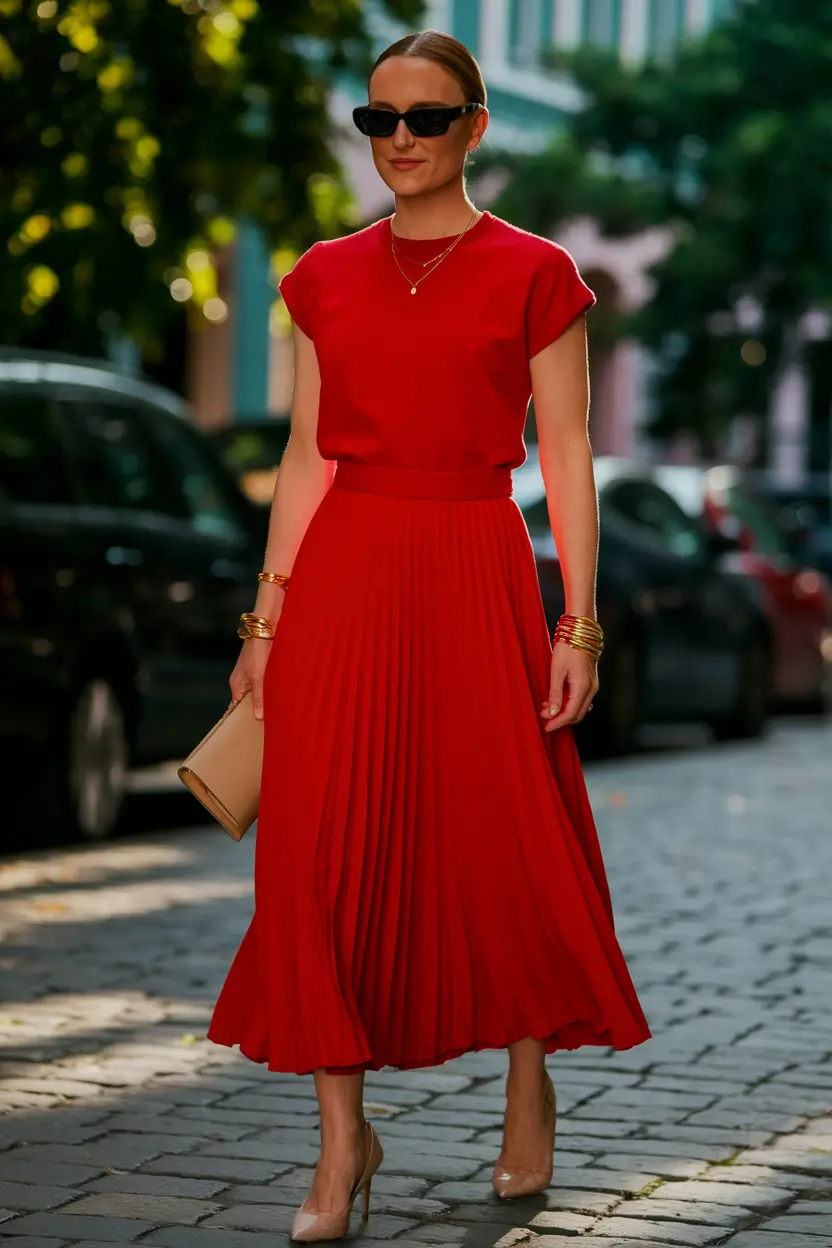 fall transition outfits ideas 2025 Monochrome Scarlet Street Style