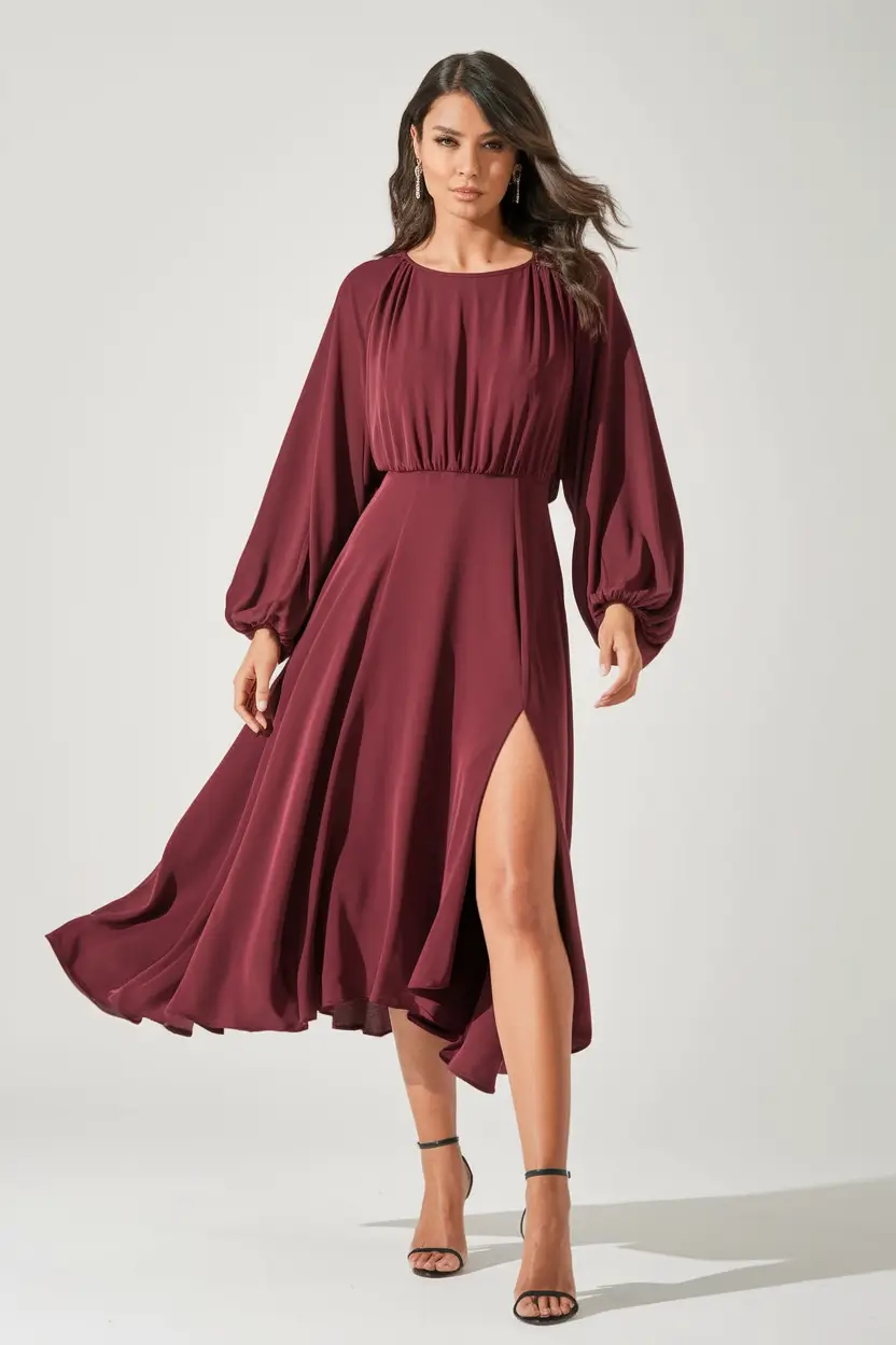 fall wedding guest dress 2025 Romantic Shiraz Drama