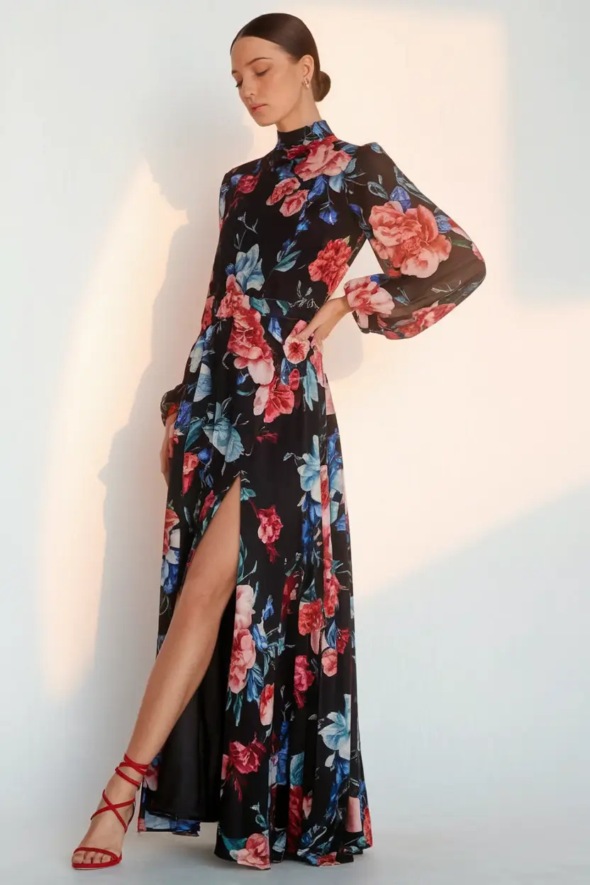 fall wedding guest dress 2025 Bold Florals for Chilly Fall Romance