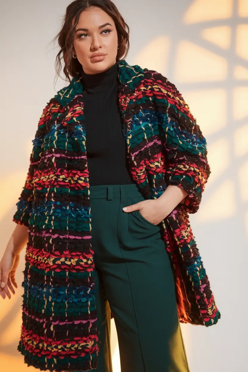 fashion curvy fall outfits 2025 Bold Texture Meets Modern Tailoring