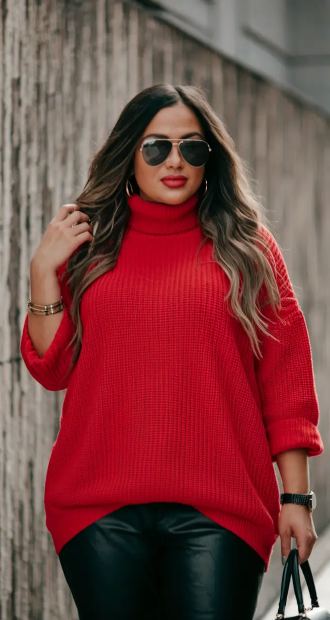 fashion curvy fall outfits 2025 Crimson Power for City Strolls