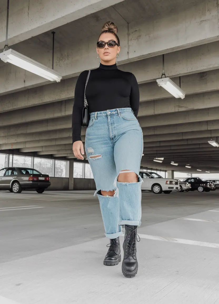 fashion curvy fall outfits 2025 Urban Cool With Combat Flair