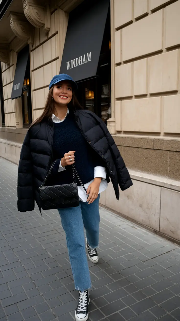 Fashion fall outfits - trendy ideas 2025 Casual Collegiate Puffer Vibes