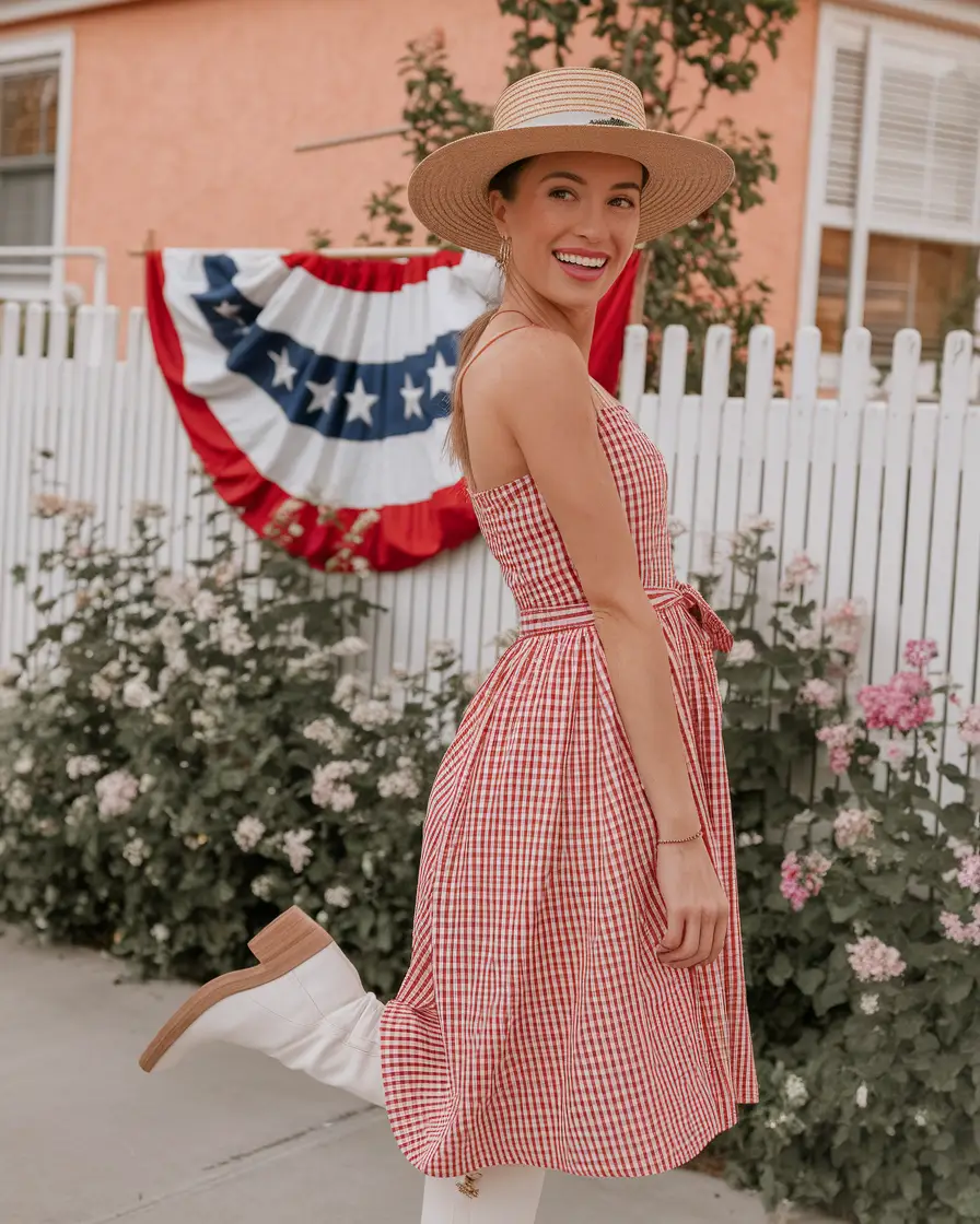 4th of july dresses women+Classic Picnic Gingham with a Western Twist