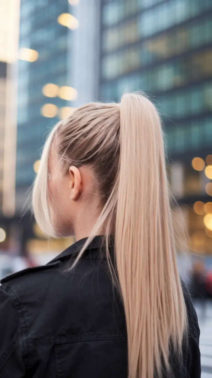 labor day hairstyles 2025 High Sleek Ponytail with Face-Framing Bangs