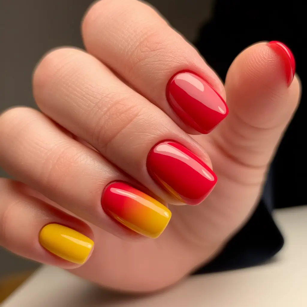 Neon Nails That Pop in 2025 Fiery Ombre Fade