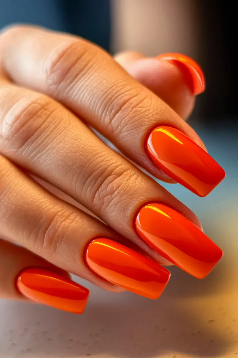 Neon Nails That Pop in 2025 High-Gloss Portocaliu Power