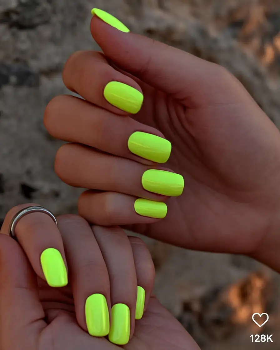 Neon Nails That Pop in 2025 Pure Highlighter Neon