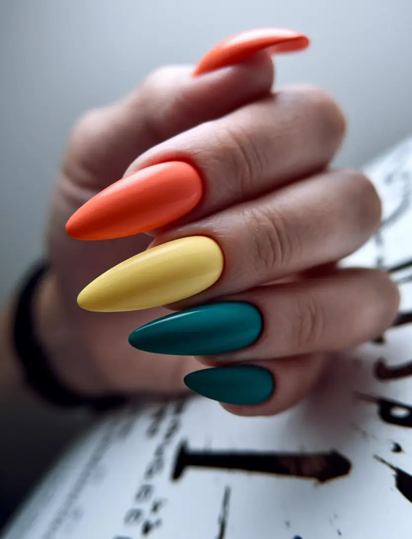 Neon Nails That Pop in 2025 Matte Neon Mix for the Edgy Girl