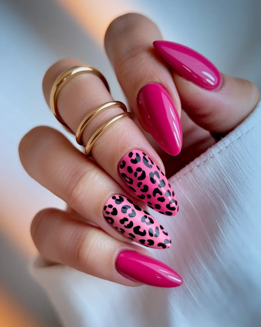 Pink Summer Nails for 2025 Vibes Pink Leopard Party
