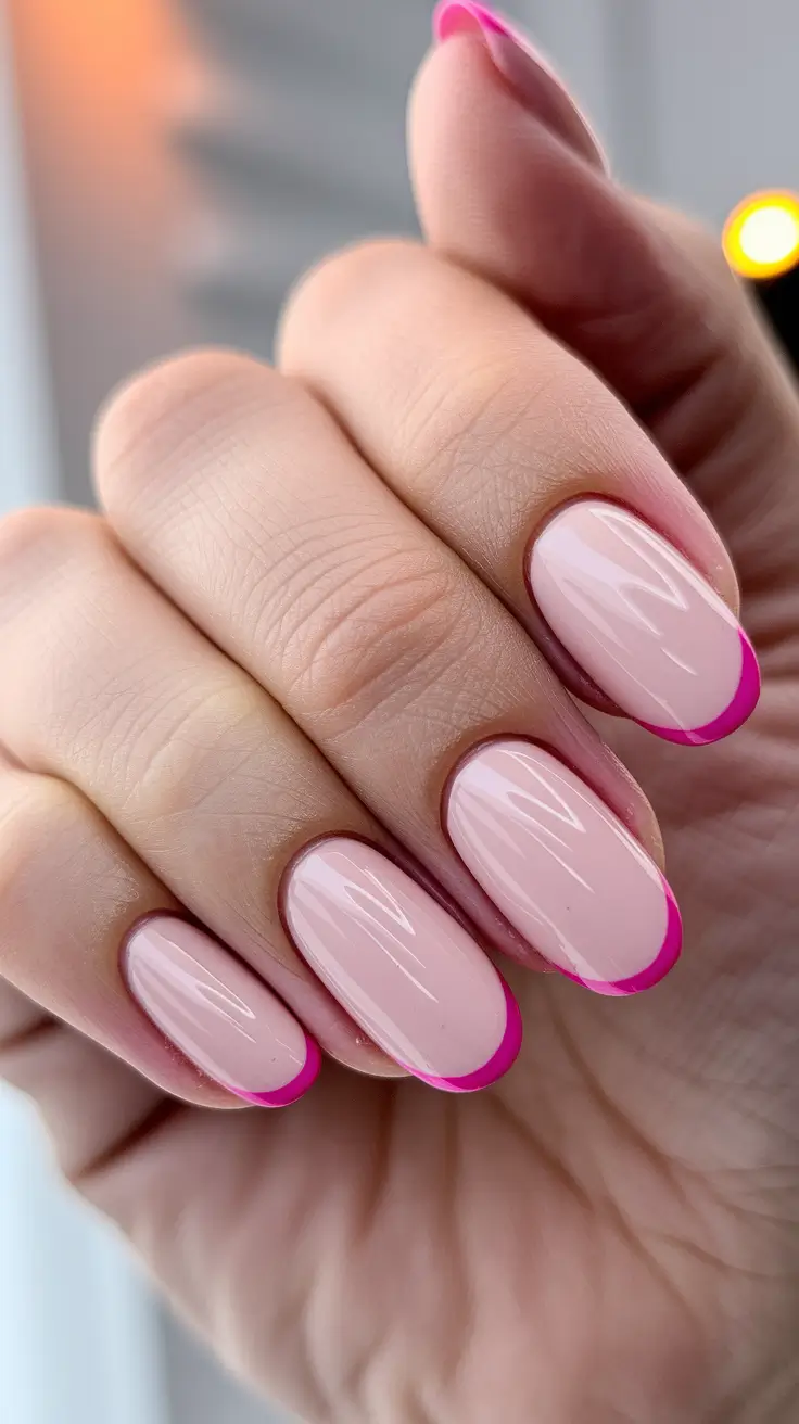 round nail inspo pink Clean Pink French With a Twist