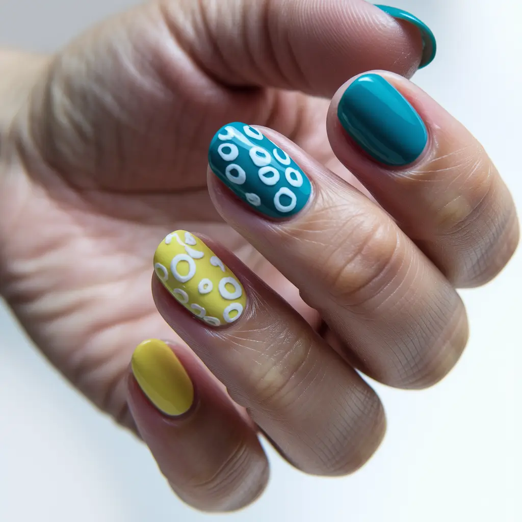 round nail inspo design Circles, Contrast, and Color Theory