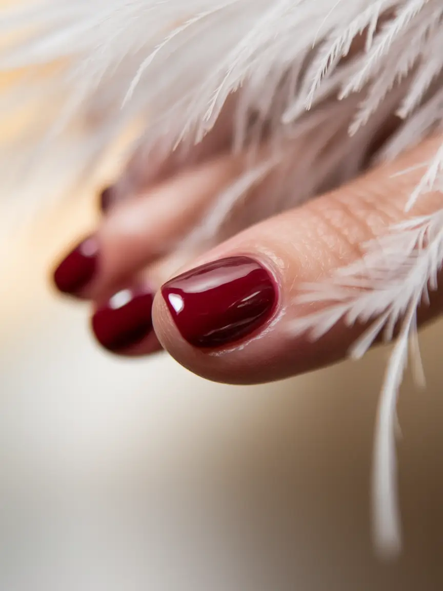 toe nails for august Classic Crimson with a Glossy Finish