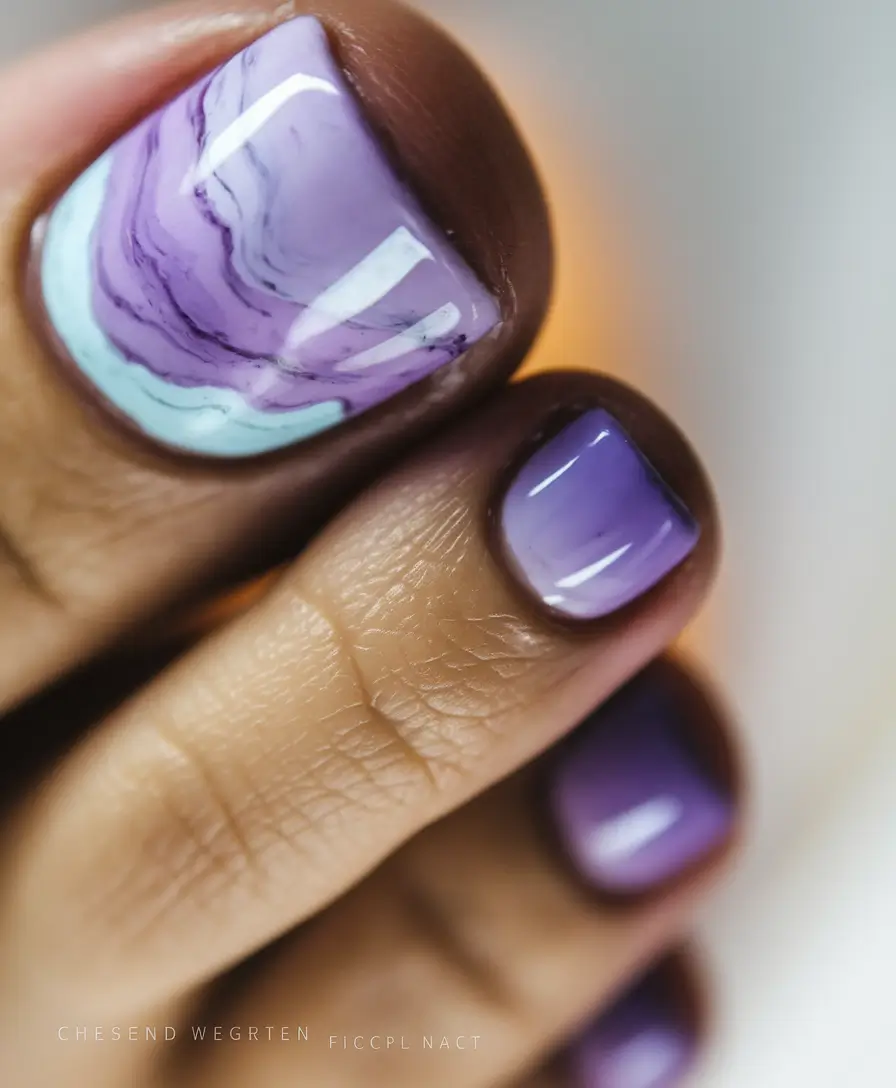 toe nails for august Swirled Lavender for Artsy August Energy