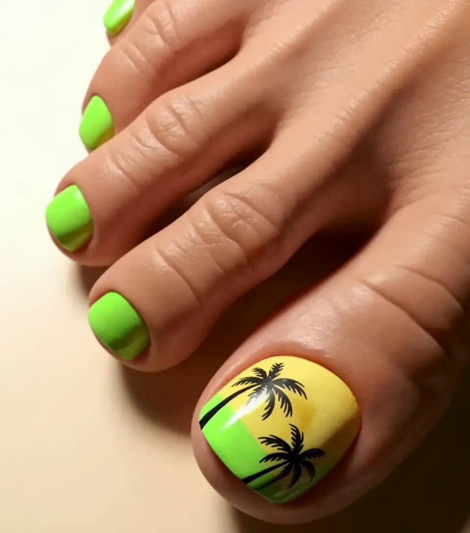 easy-4th-of-july-toes-Palm-Tree-Paradise-in-Neon