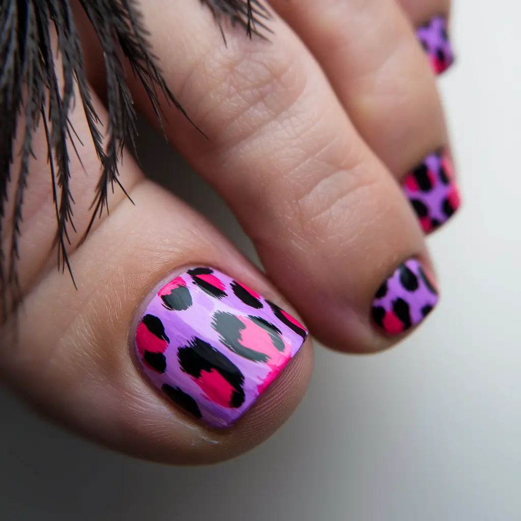 nail-designs-Neon-Safari-in-Hot-Pink-and-Purple