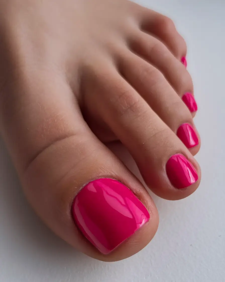 easy-4th-of-july-toes-Glossy-Fuchsia-That-Pops-on-Every-Skin-Tone