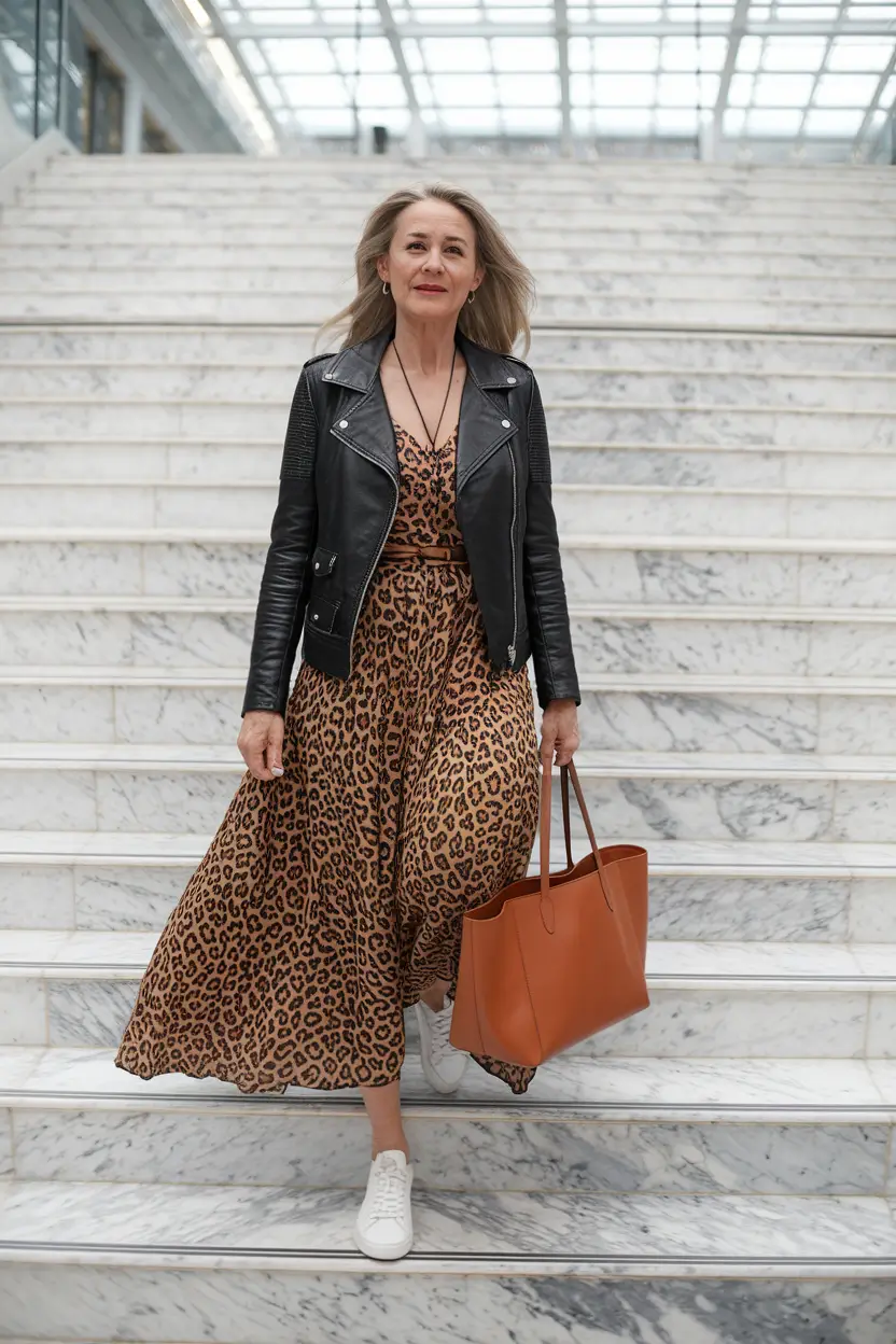 trendy fall outfits for women over 40 - ideas 2025 Wildly Cool with Leather and Leopard