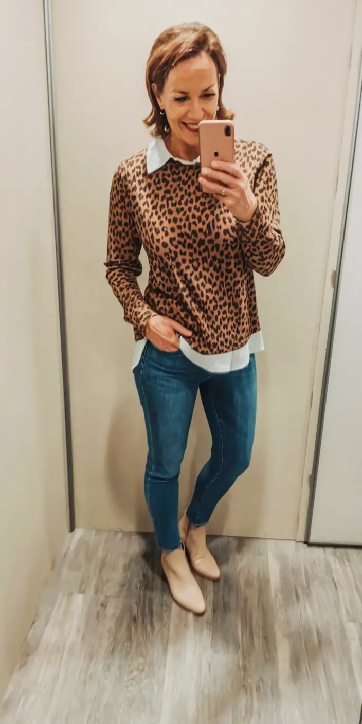 trendy fall outfits for women over 40 - ideas 2025 Animal Print and Ankle Booties