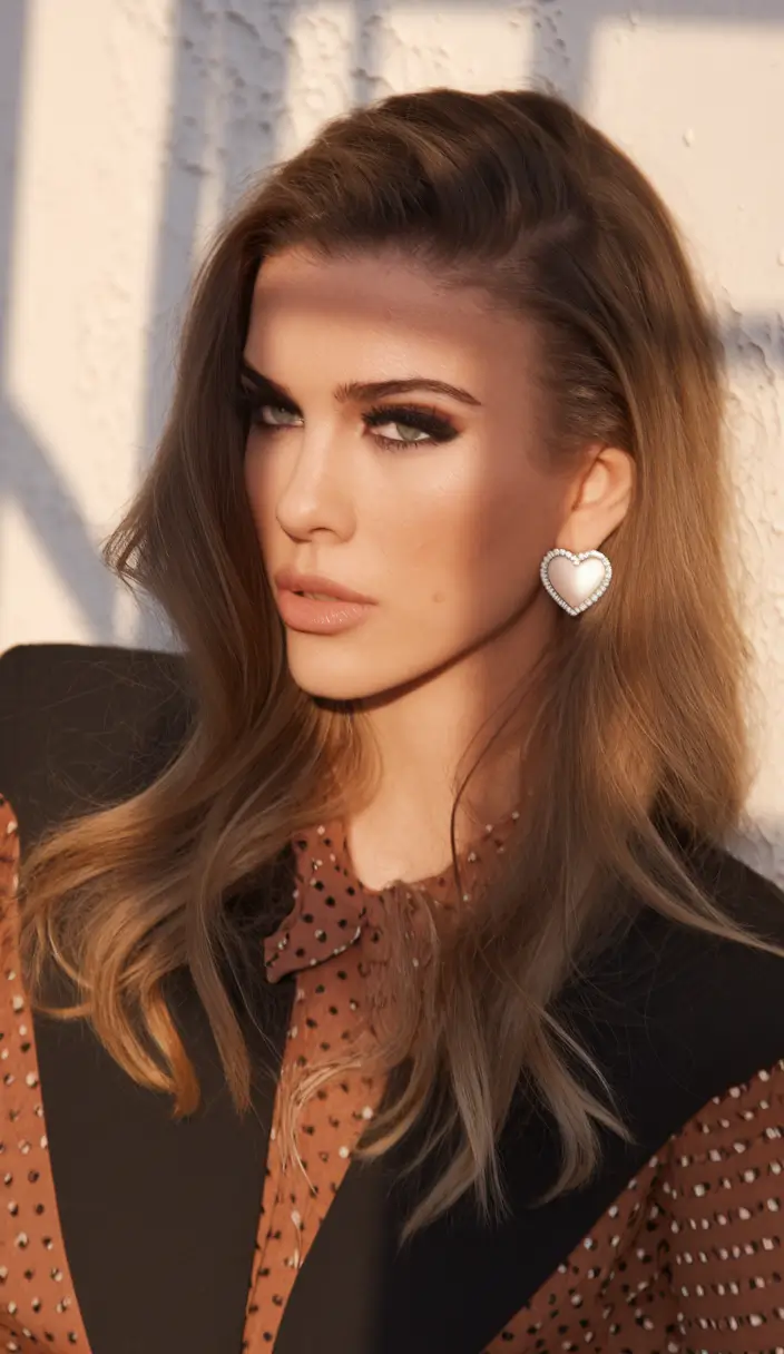 2025 Fall Hair Color Trends for Latina Women Golden Auburn Fade with Sunset Shine