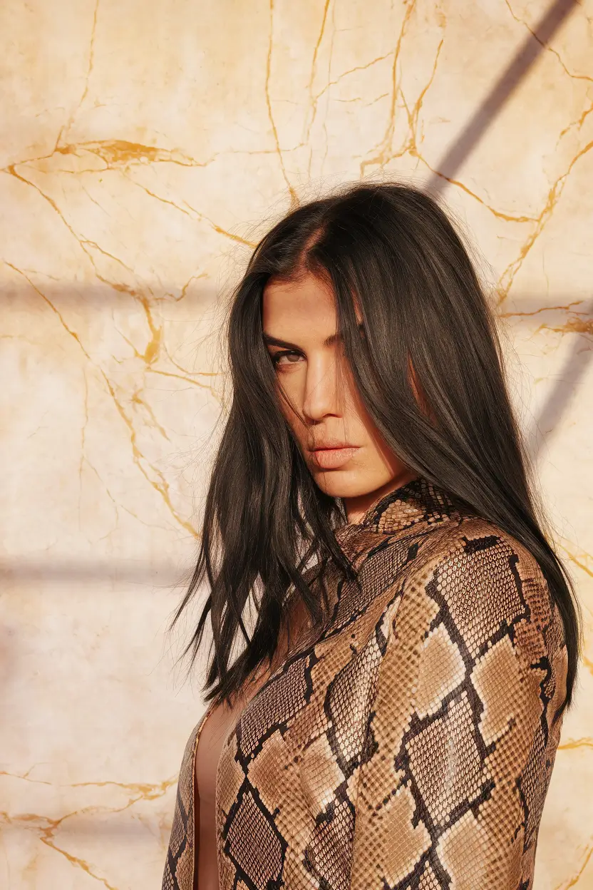 2025 Fall Hair Color Trends for Latina Women Jet Black Shine with Ultra-Sleek Layers