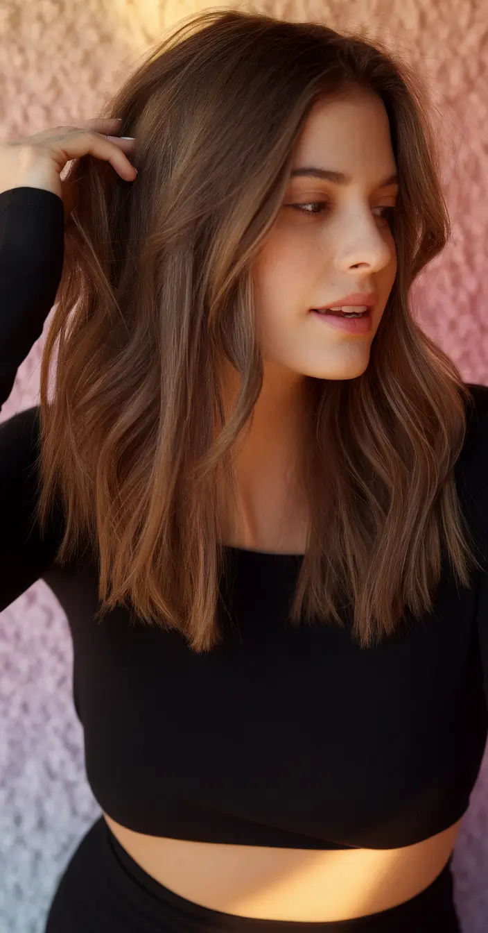 2025 Fall Hair Color Trends for Warm Skin-Tone Muted Toffee Waves with Buttery Brown Dimension