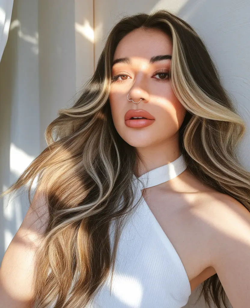 2025 Fall Hair Color Trends for Warm Skin-Tone+Golden Ash Balayage with Statement Waves