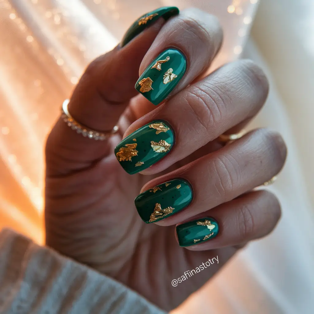 2025 Fall Manicure Ideas Royal Purple Meets Golden Grid