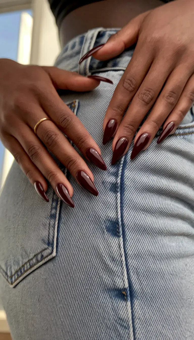 2025 Fall Nail Colors for Dark Skin - Muted Slate Gray