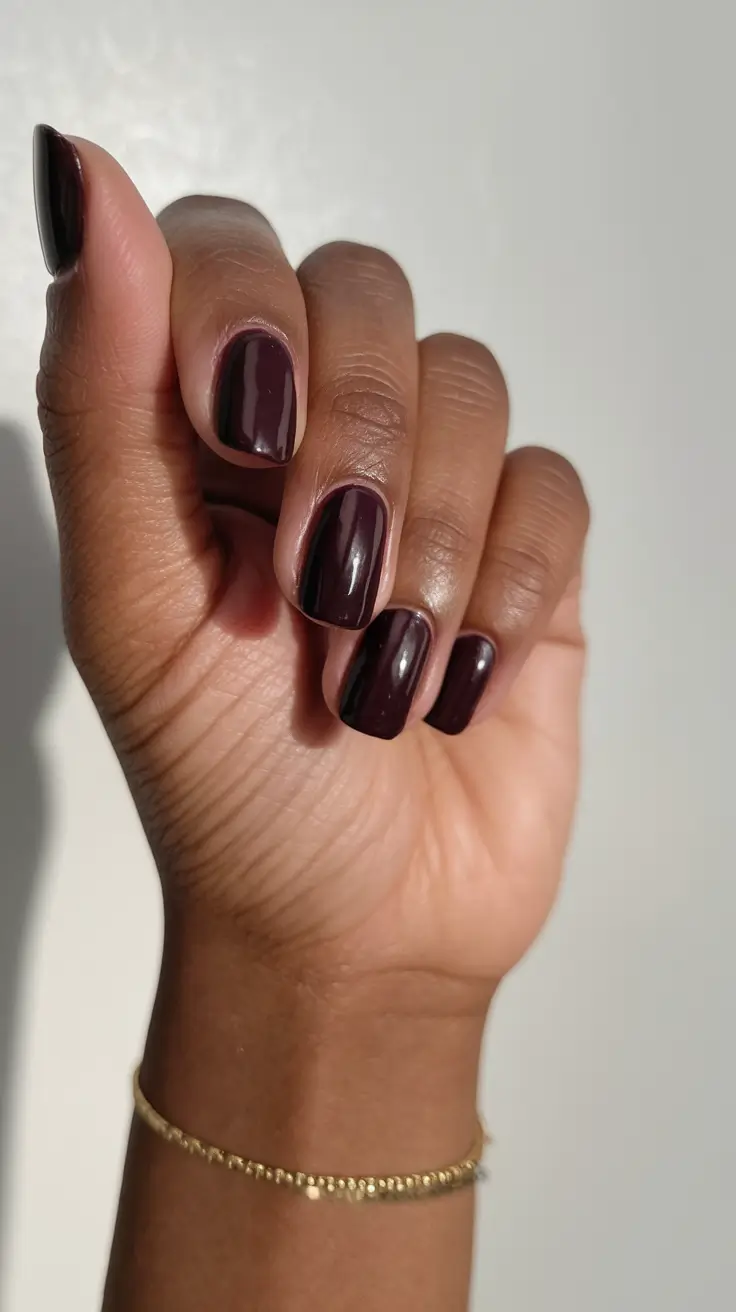 2025 Fall Nail Colors for Dark Skin - Deep Burgundy