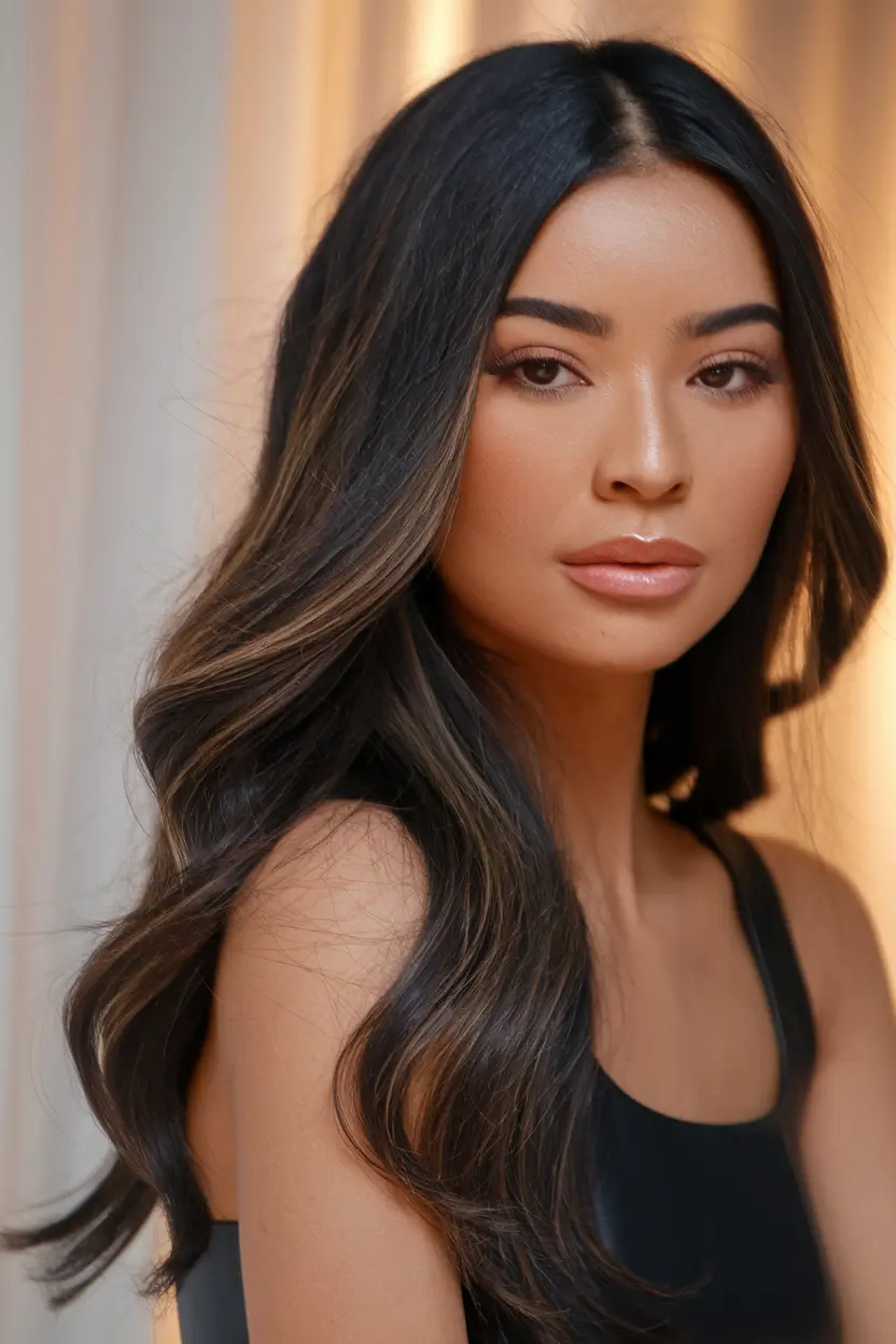 Best Fall Hair Color Shades for Dark Hair in 2025 - Dimensional Chocolate with Caramel Veins