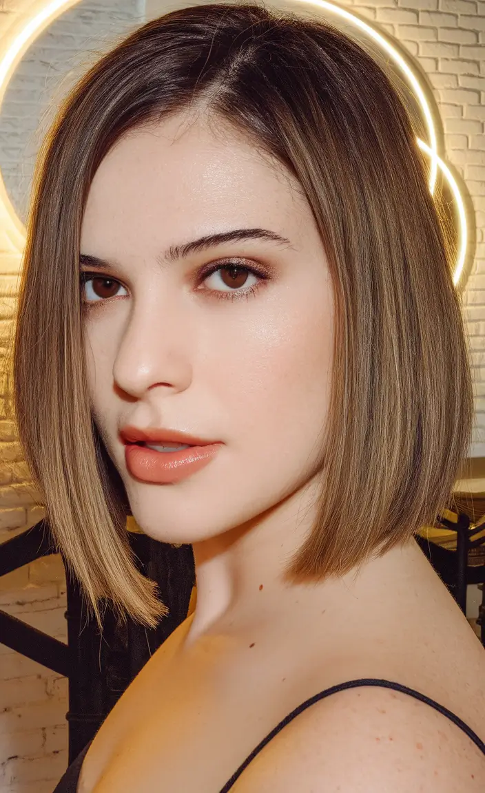 fall hair color trends Blunt Bob with Classic Bronde Shine