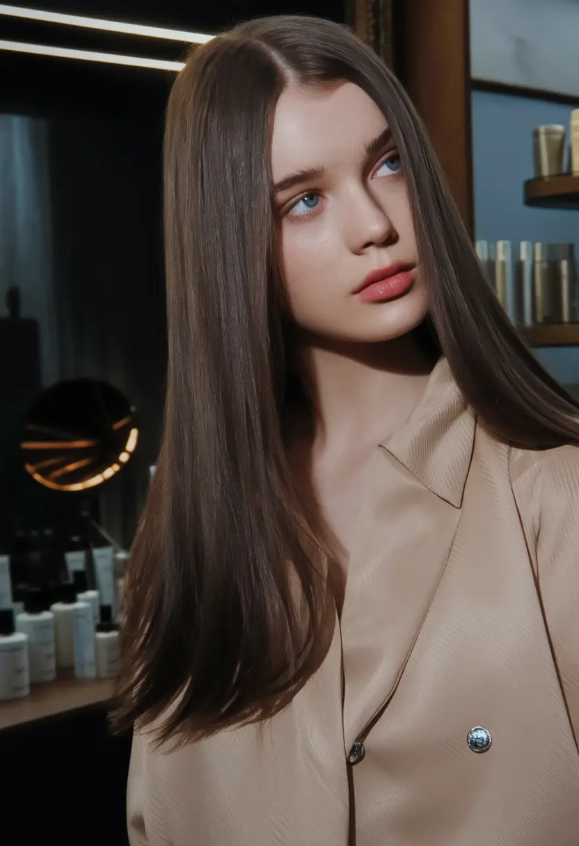 fall hair color trends Dark Ash Brown Sleek Perfection