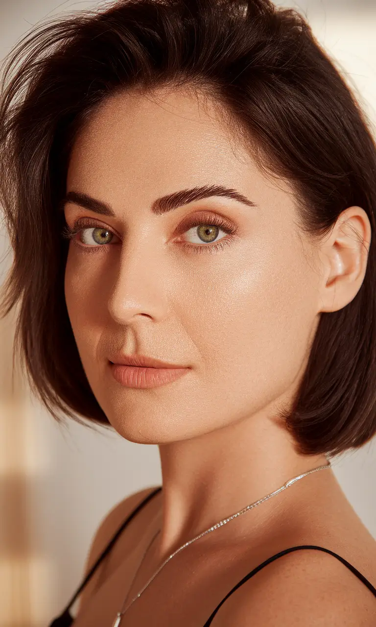 fall hair color trends Glossy Espresso with Tapered Ends