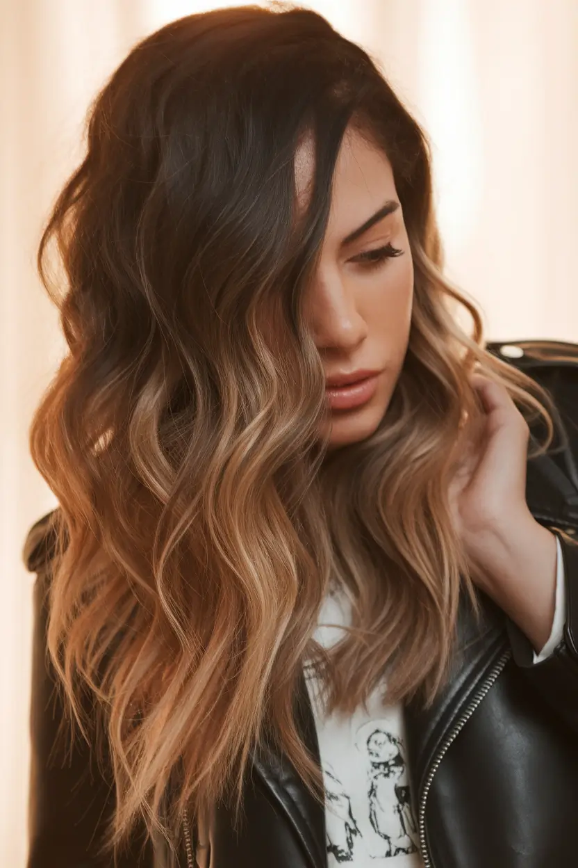 fall hair colors Face-Framing Bronde with Loose Waves