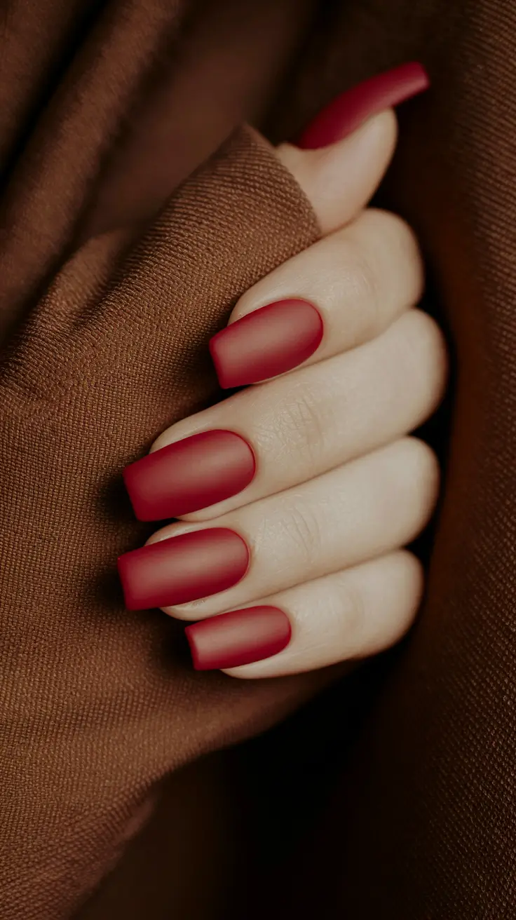 Best Fall Nail Colors for Fair Skin 2025 Matte Burgundy Bliss