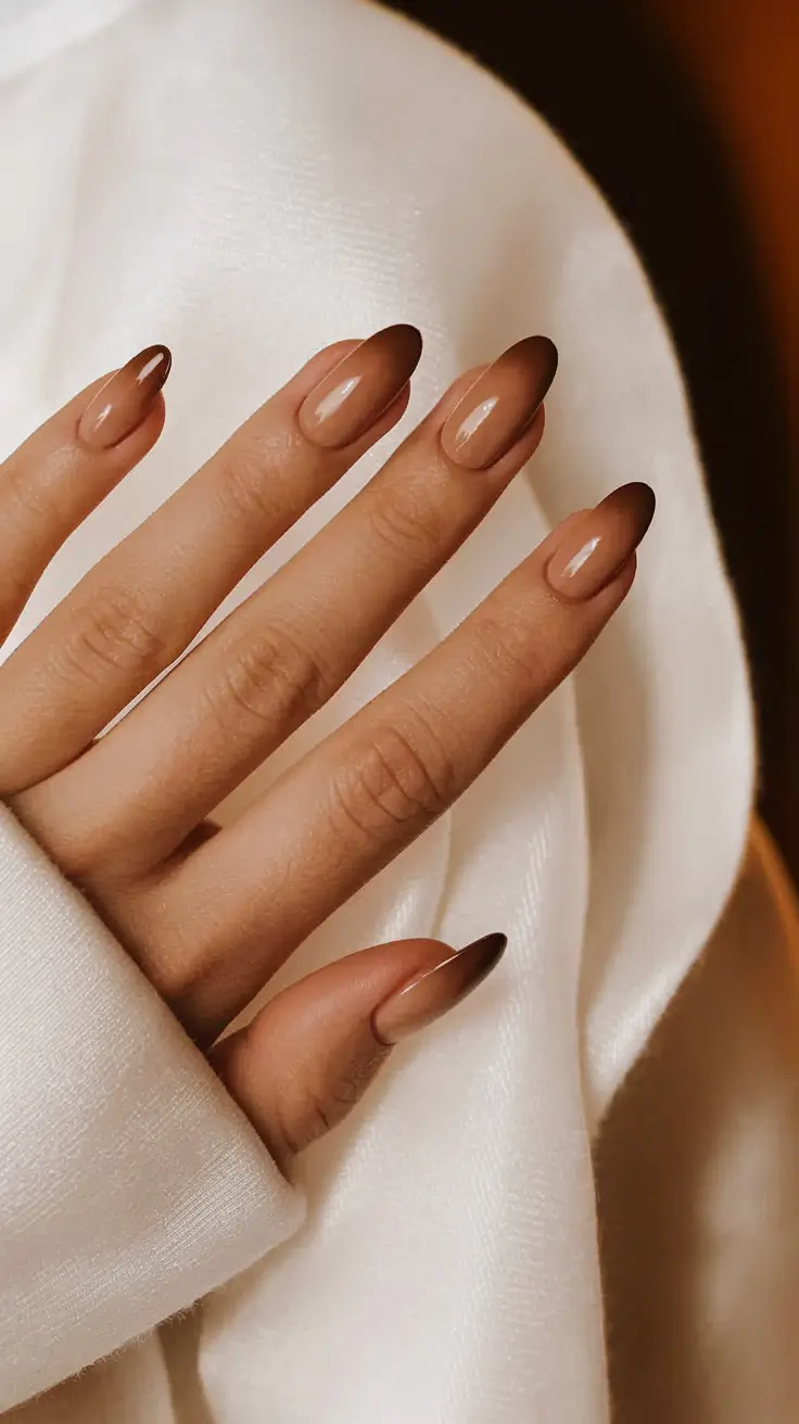 Best Fall Nail Colors for Fair Skin 2025 Chocolate Ombre Nails
