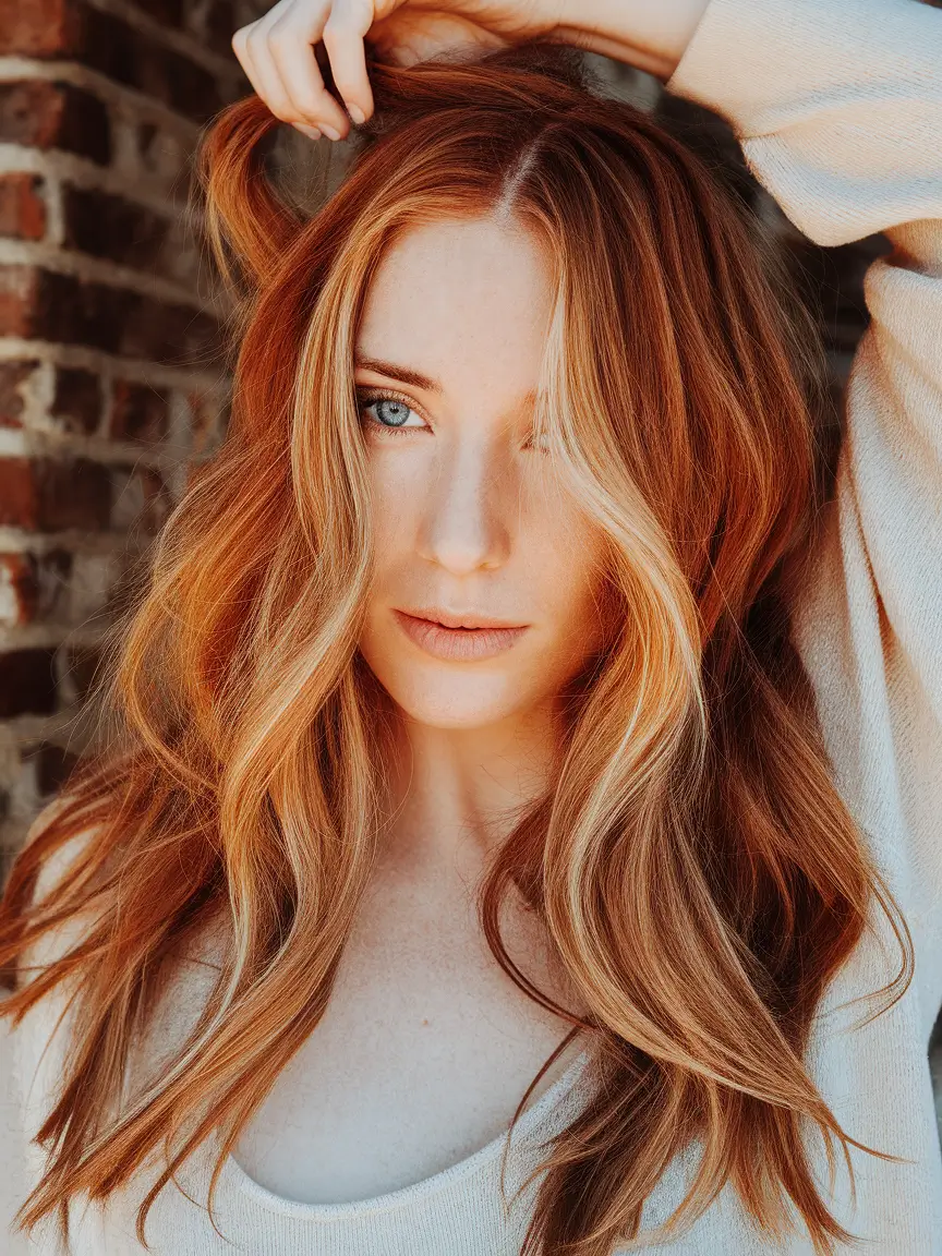 Best Hairstyles for Fall Season 2025 Golden Copper Layers with Natural Texture