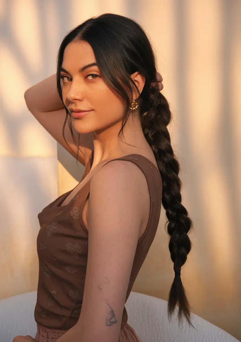 Best Hairstyles for Fall Season 2025 Soft Low Braid with Face-Framing Layers