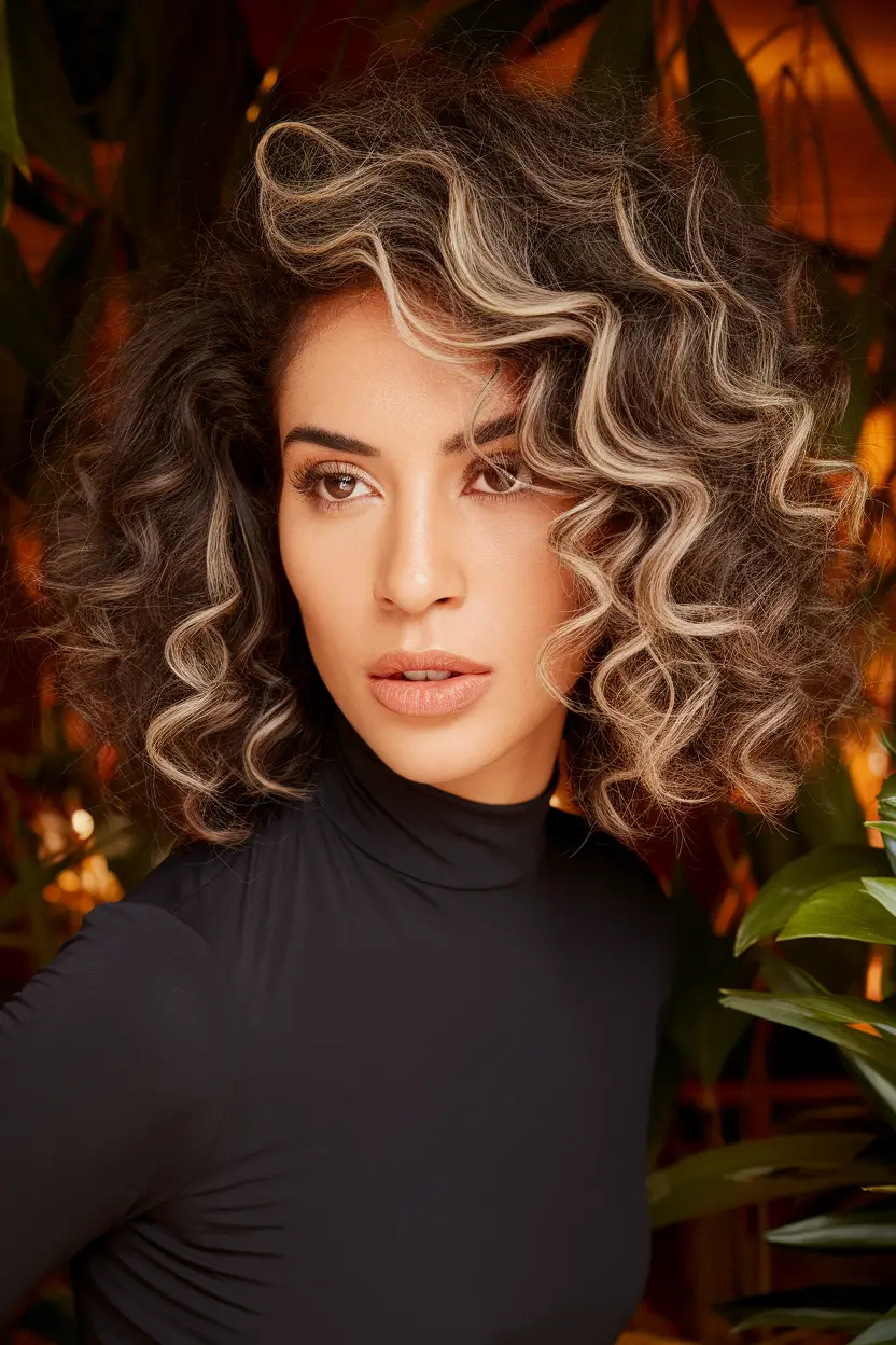 Best Hairstyles for Fall Season 2025 Voluminous Curly Bob with Defined Highlights