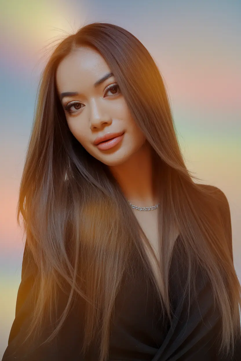 Best Hairstyles for Fall Season 2025 Glossy Straight with a Side Part