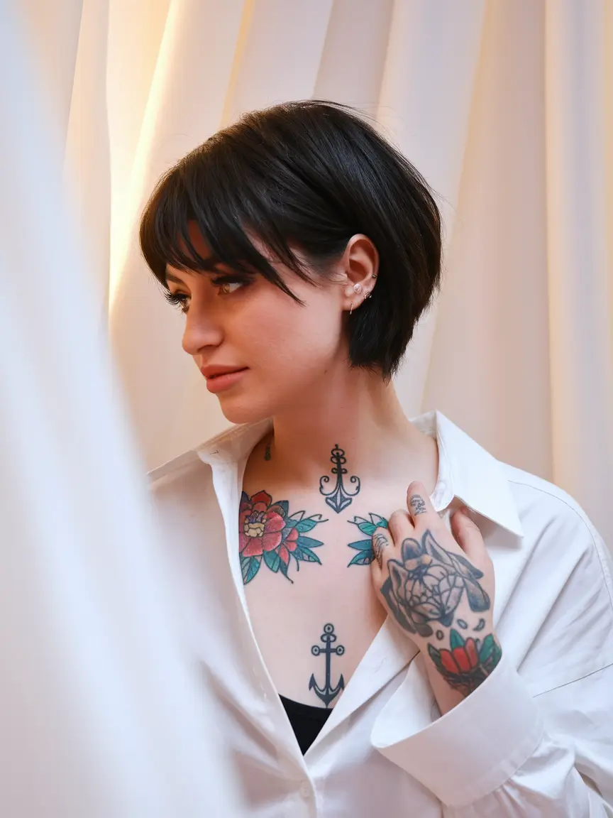 Best Short Haircut Ideas for Fall 2025 French Girl Bob with Wispy Bangs
