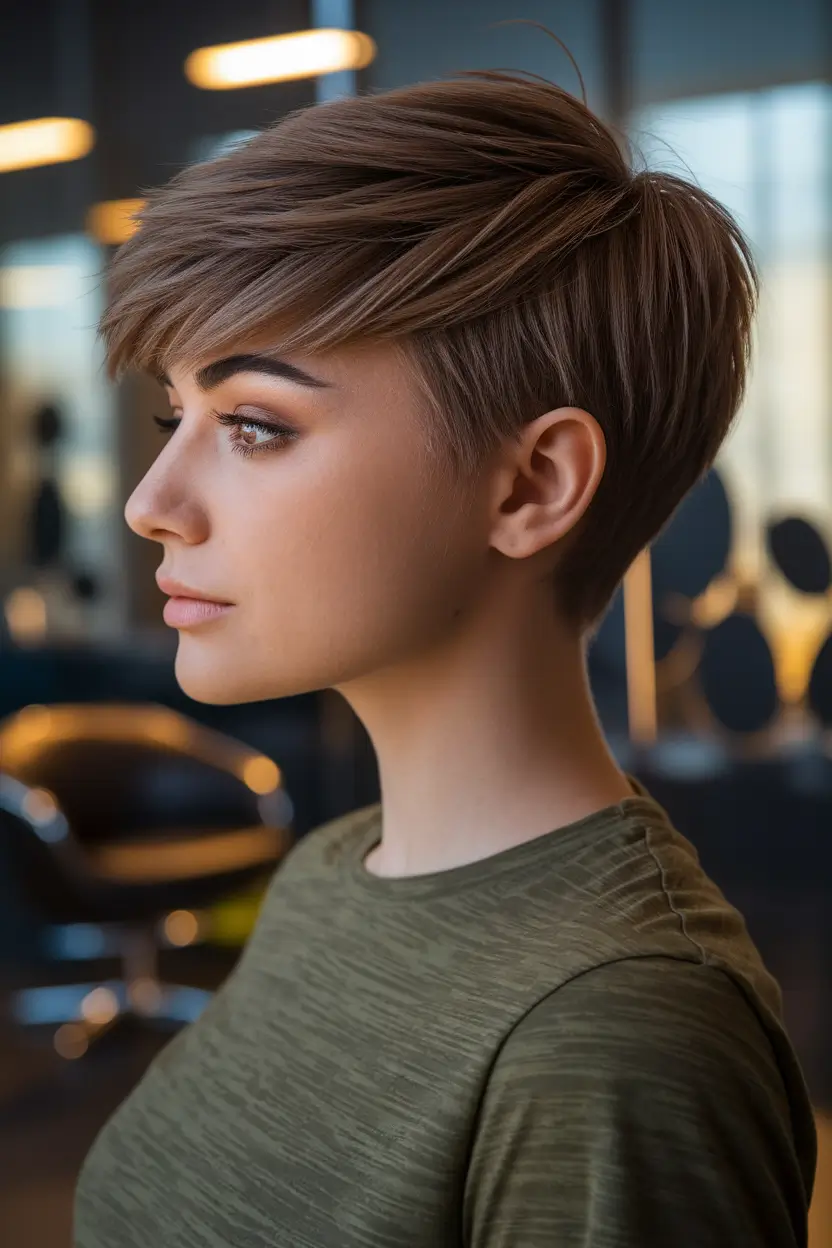 Best Short Haircut Ideas for Fall 2025 Sculpted Pixie with Sweeping Fringe