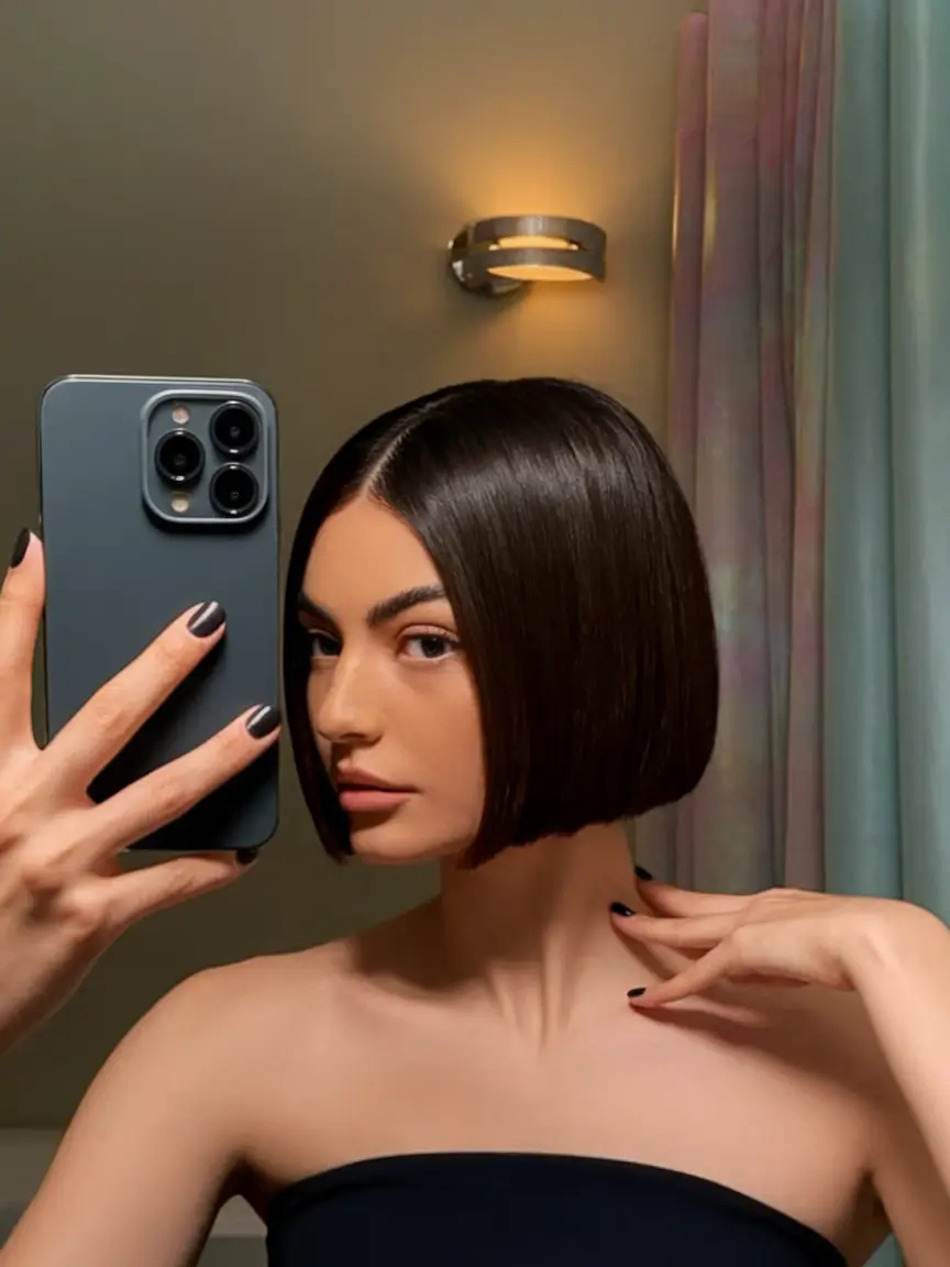 Chic Fall Bob Haircuts for 2025 Compact French Bob with Glossy Ends