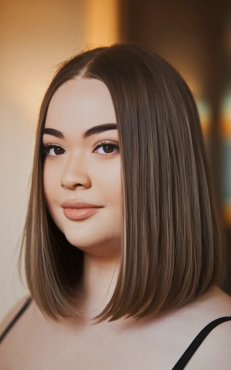 haircuts for plus size women Lob Polished Precision with a Sleek Lob